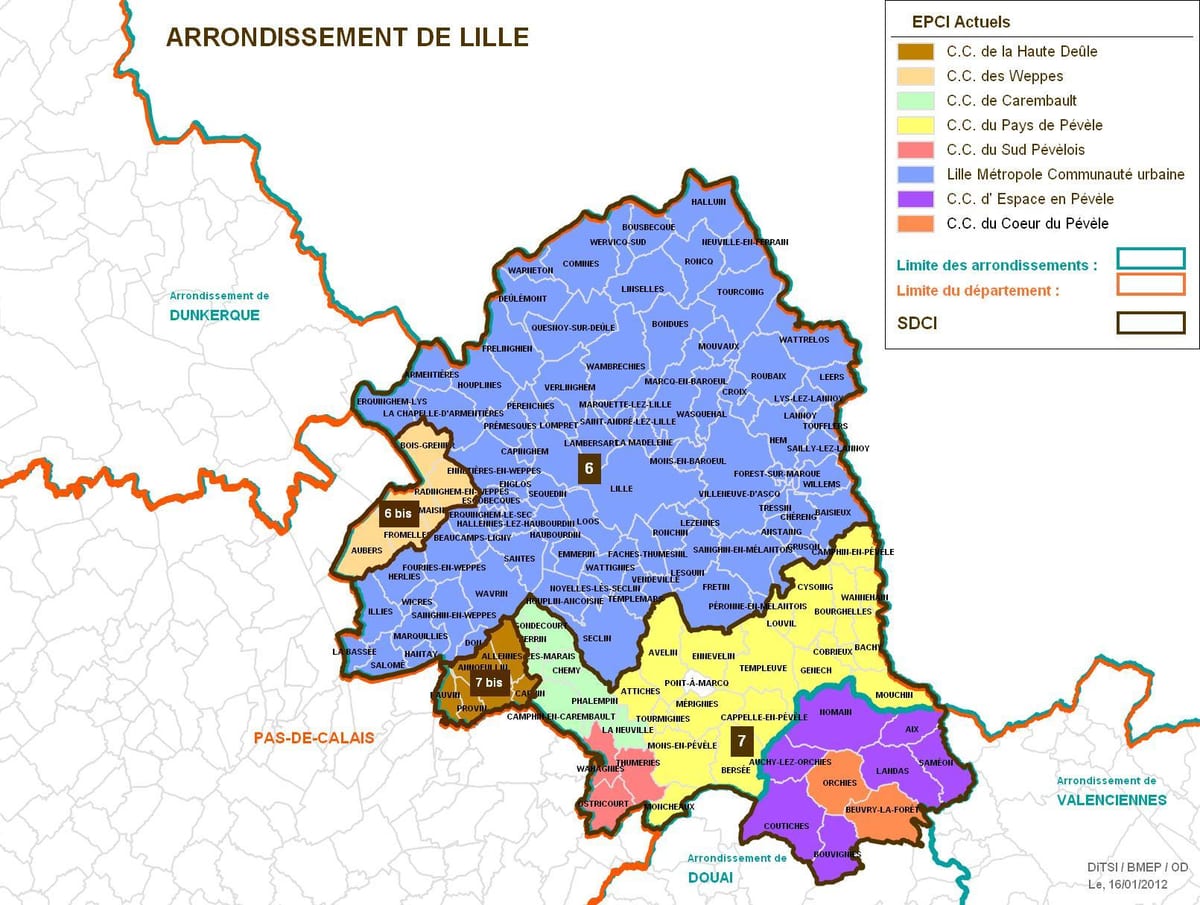 نقشہ کے للی / arrondissement